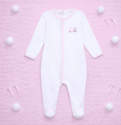 Little Golfer Ruffle Footie- Pink