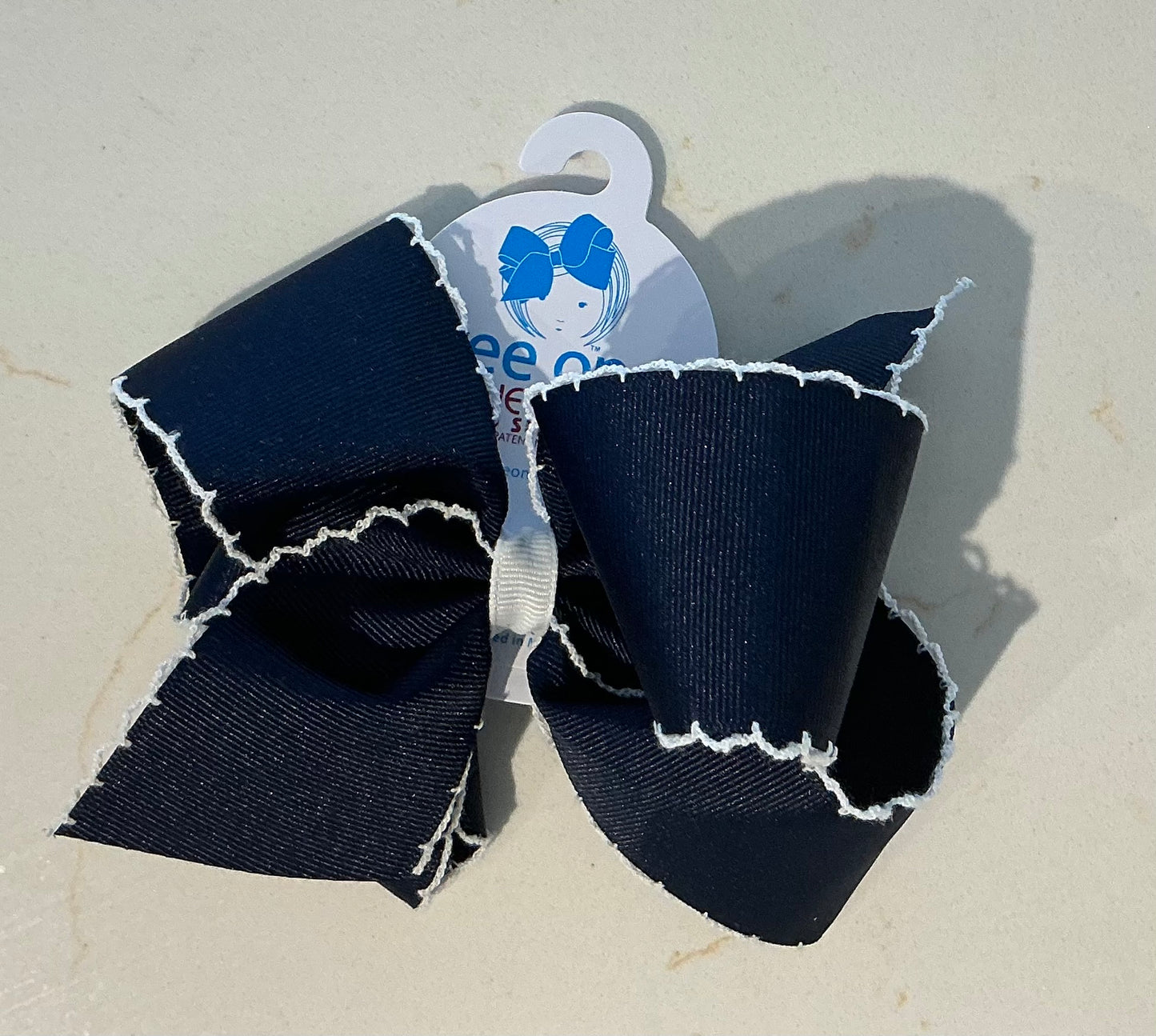 King Moonstitch Basic Bow- Navy With White Trim