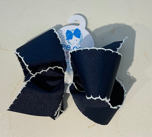 King Moonstitch Basic Bow- Navy With White Trim