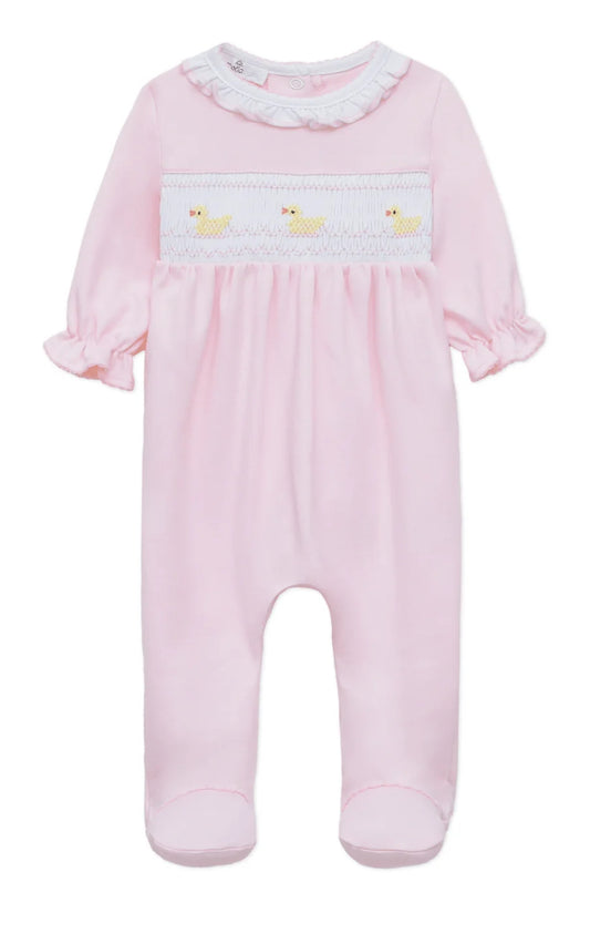 Little Ducklings Pink Smocked Footie