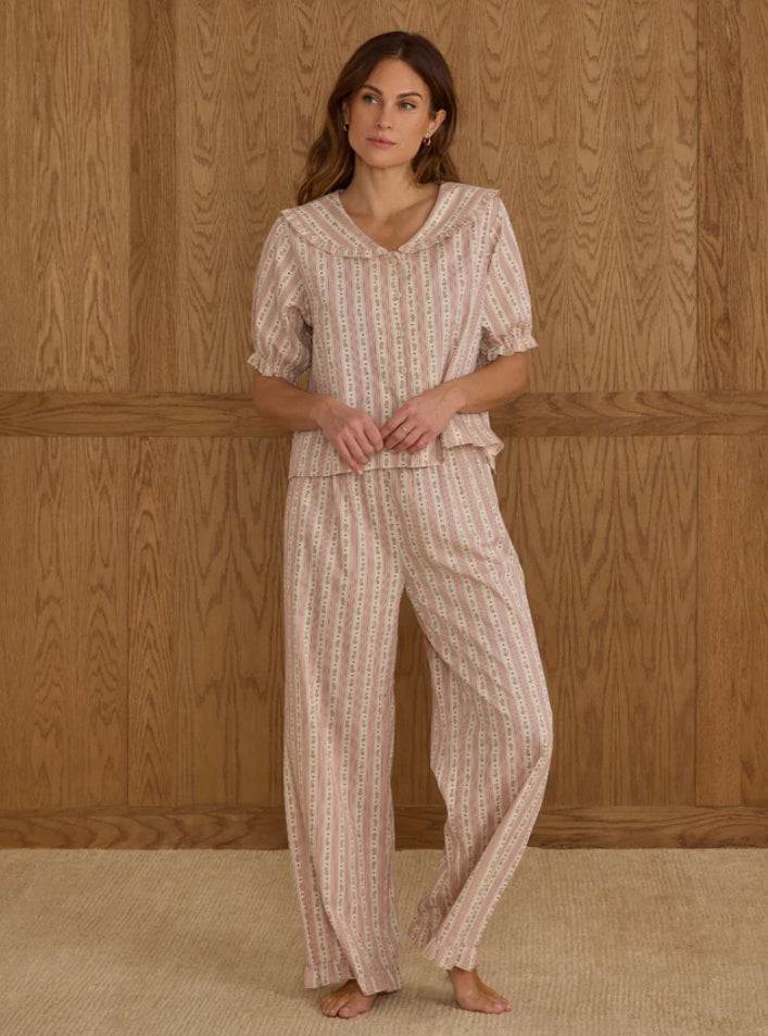 Ruffle Pajamas- Candy Cane Stripe