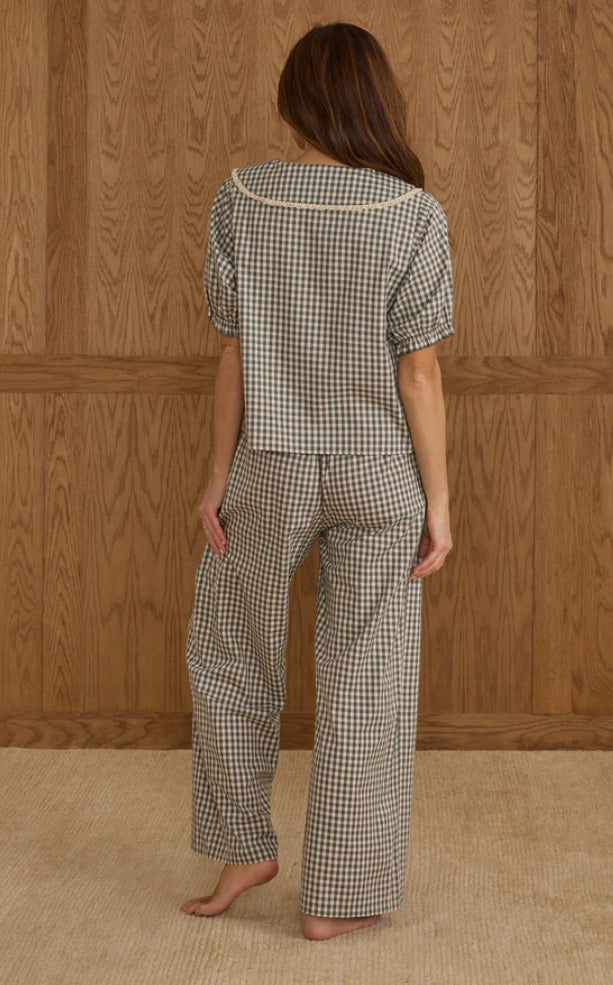 Ruffle Pajamas- Evergreen Gingham