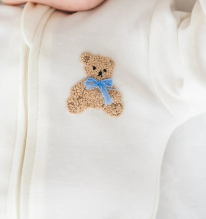 Bear Hugs Zip Footie- Sky
