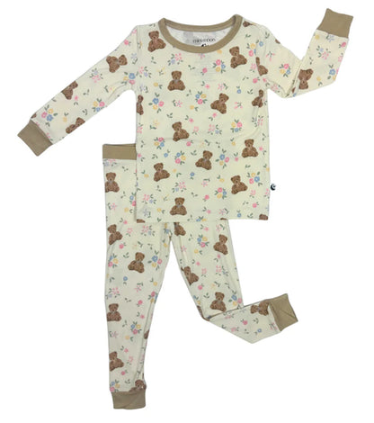 Teddy In Bloom- Two Piece Jammie Set