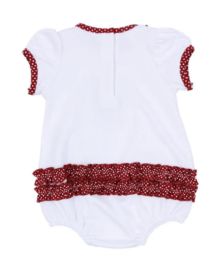 Crimson Cutie Appliqué Ruffle Bubble