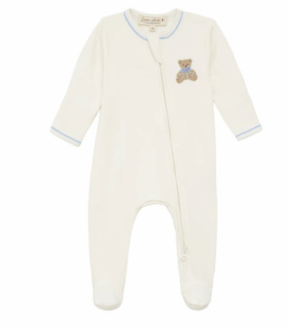 Bear Hugs Zip Footie- Sky