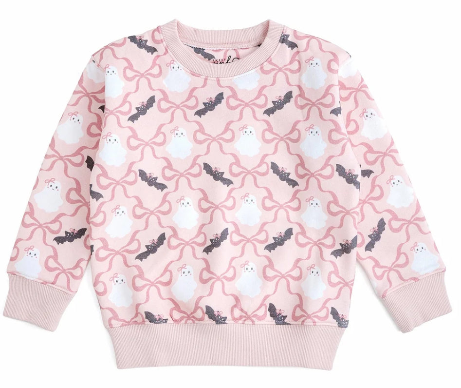 Bat and Ghost Trellis Halloween Sweatshirt