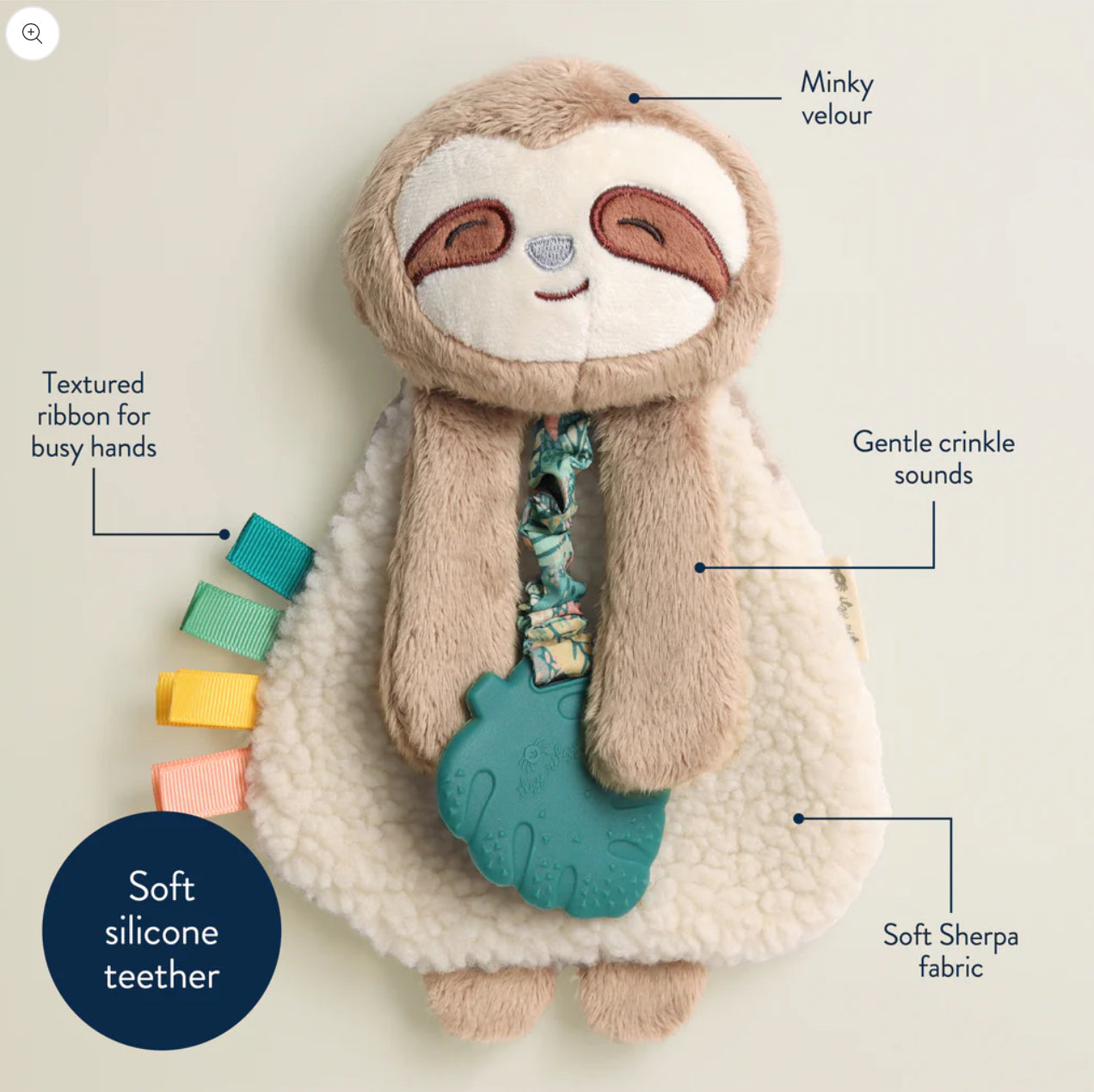 Peyton the Sloth Plush and Teether Toy