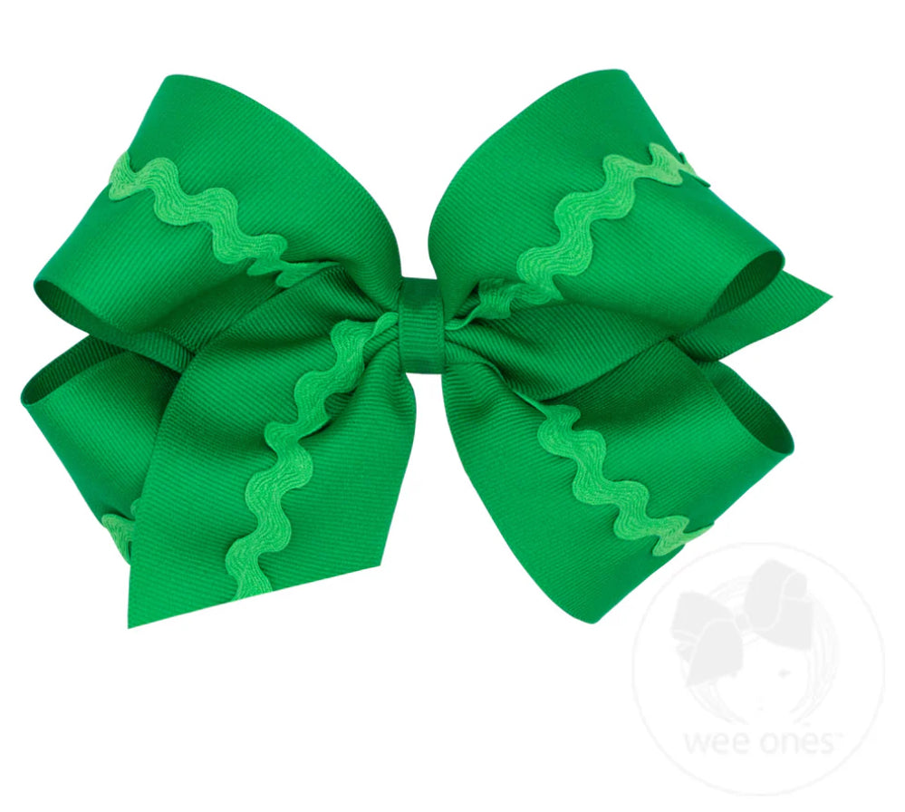 King Bow With Ric Rac- Green