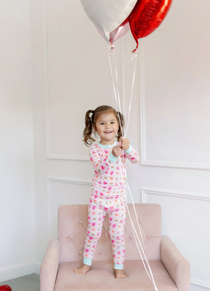 Pink Convo Heart Jammie Set