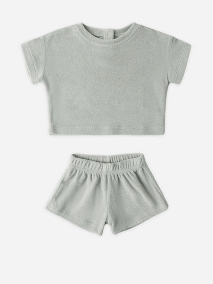 Terry Tee & Short Set- Sage