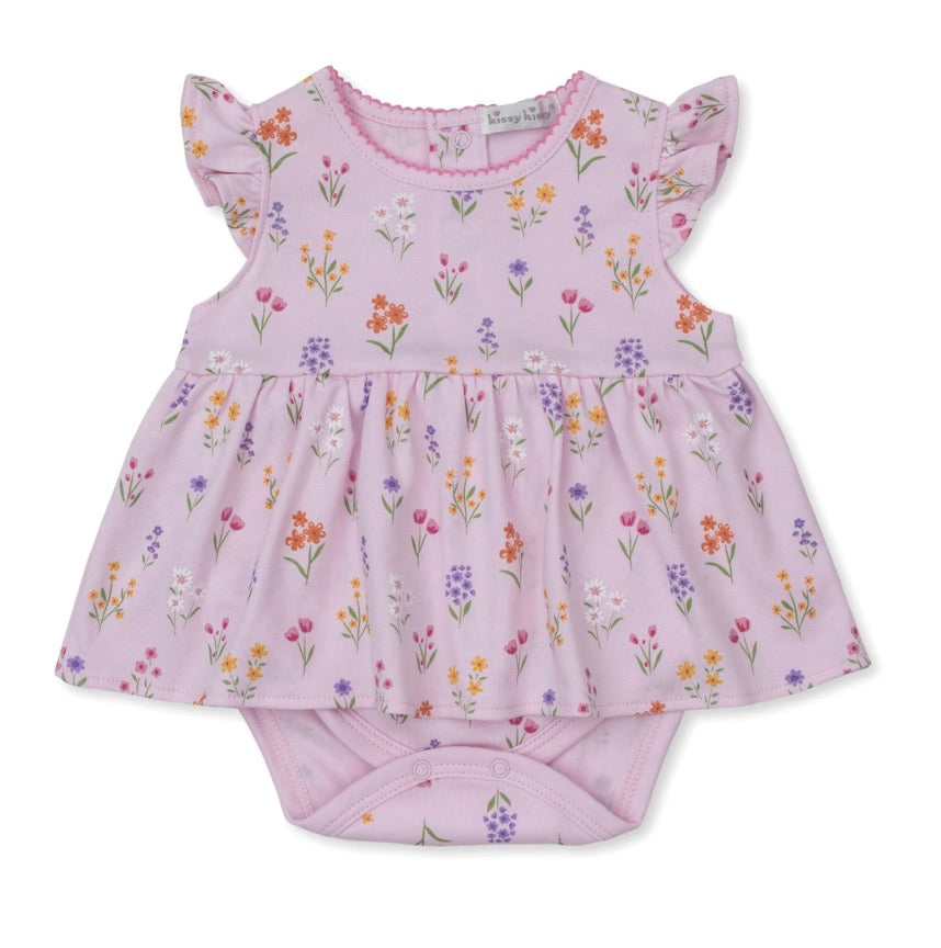 Summer Wildflowers Pink Bodysuit Dress
