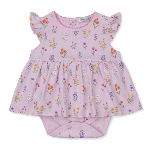 Summer Wildflowers Pink Bodysuit Dress