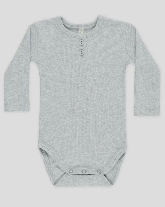 Ribbed Long Sleeve Onesie- Dusty