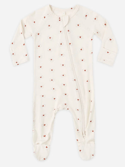 Valentine Bamboo Zip Footie