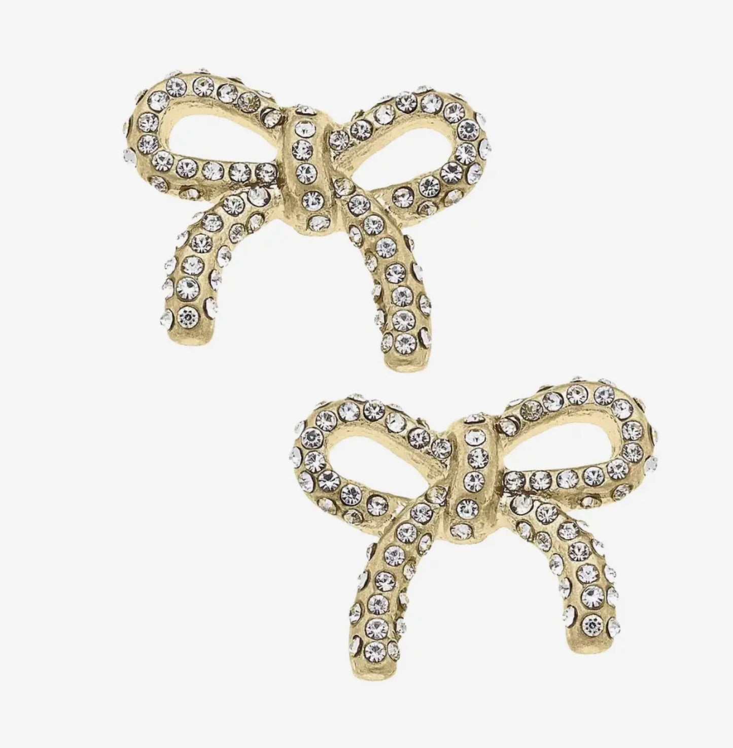 Genevieve Pave Bow Stud Earrings