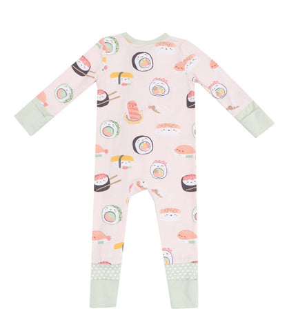 Pink Sushi Zipper Romper