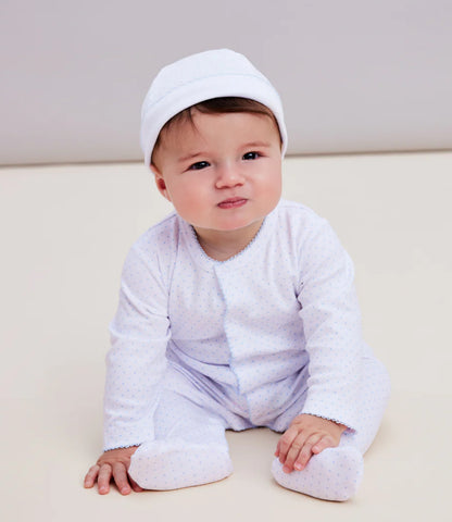 White/Blue Dots Prints Hat
