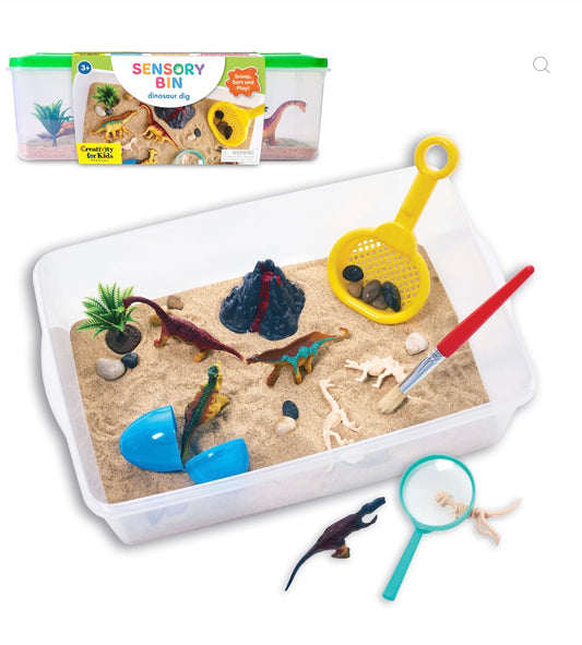 Sensory Bin Dinosaur Dig