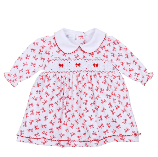 Scarlett Bows Ruffle Dress- Red