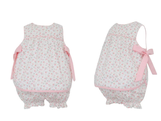 Pink Floral Apron Bloomer Set