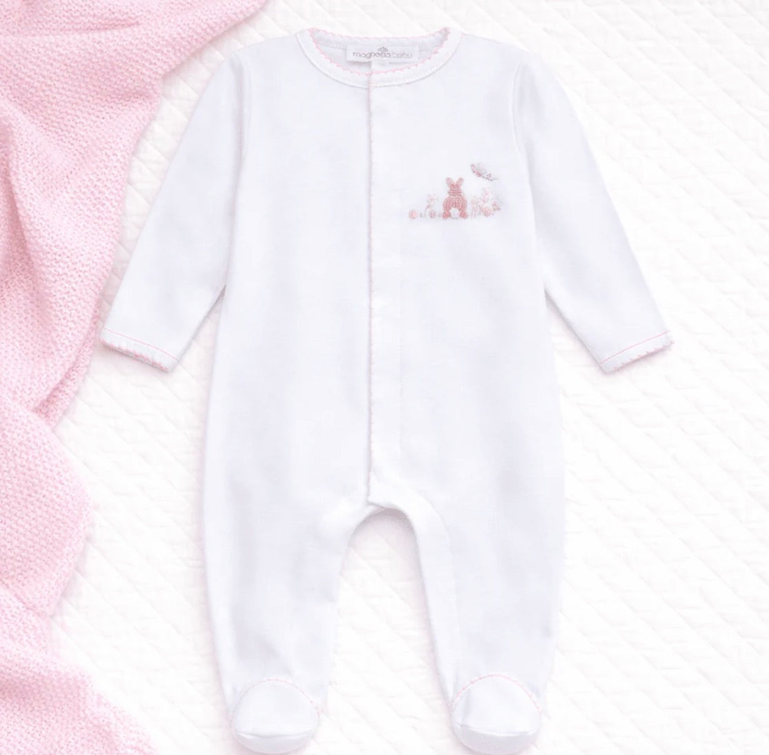 Bunny’s Basket Footie- Pink