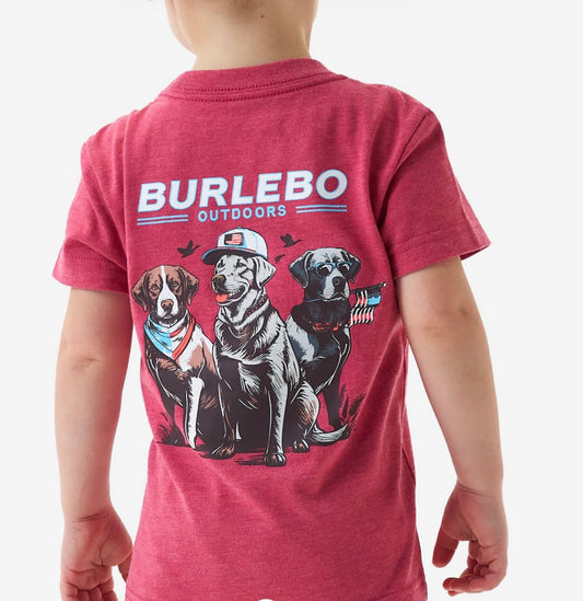 Youth Tee- American Dogs/Heather Crimson