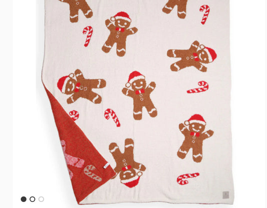 Christmas Gingerbread Cozy Throw Blanket
