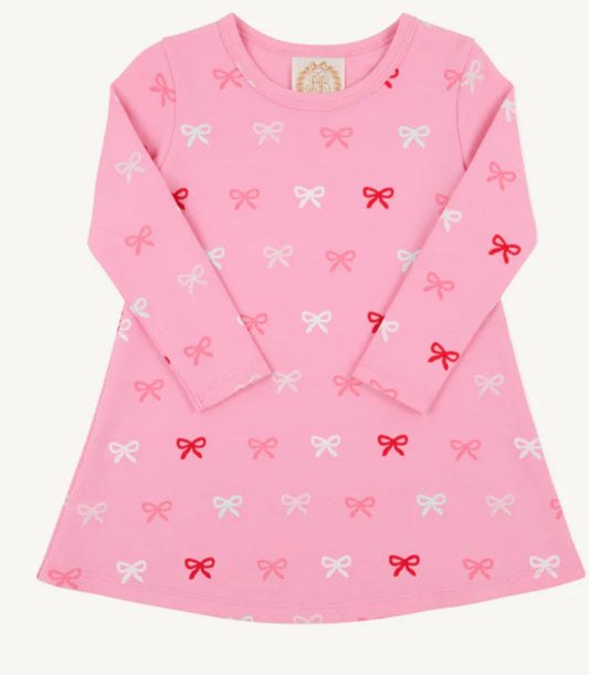 Long Sleeve Polly Play Dress- Bitty Bows