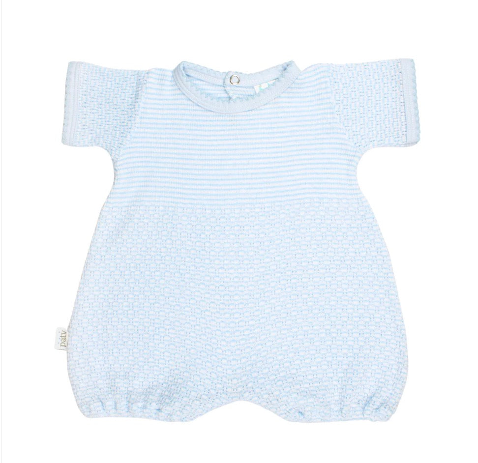 Paty Knit Solid Color Bubble with Pima Trim- Blue