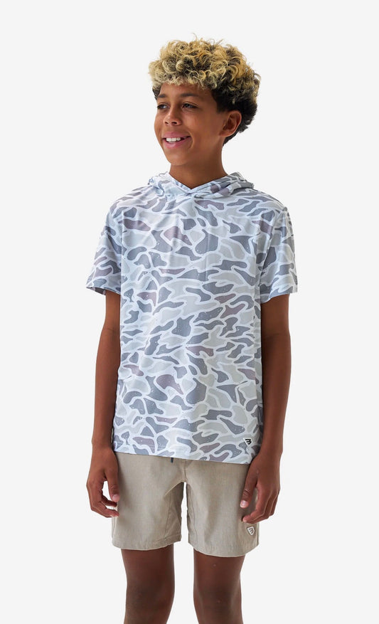 Short Sleeve Performance Hoodie- White Camo