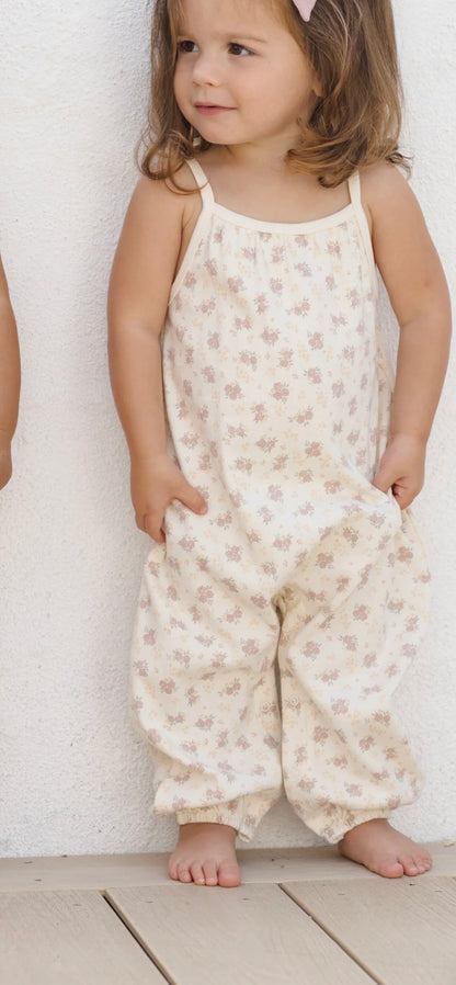 Smocked Jumpsuit Flower Field